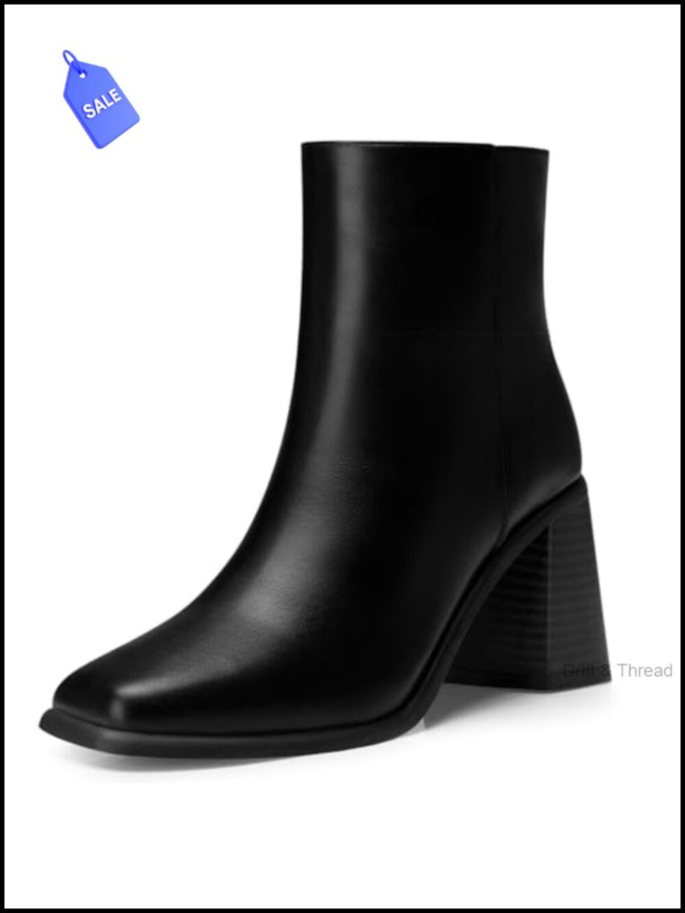 Women's Ankle Boots: Faux Leather Chunky Heel Booties